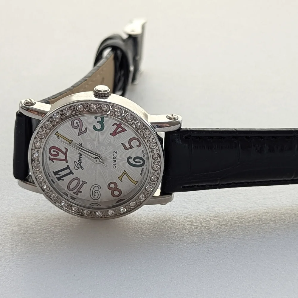Genevex Women's Crystal Black Watch